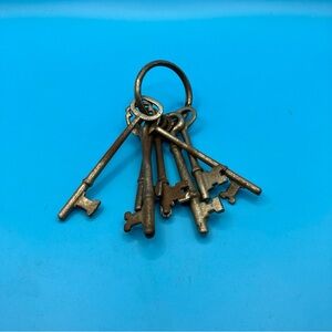 Antique-Style Skeleton Key Set in Aged Brass Tone